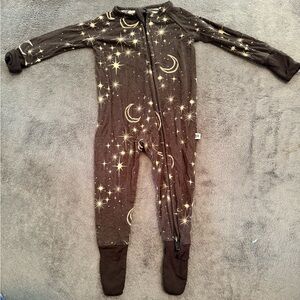 Kids Black Star & Moon Convertible One-Piece Pajamas
